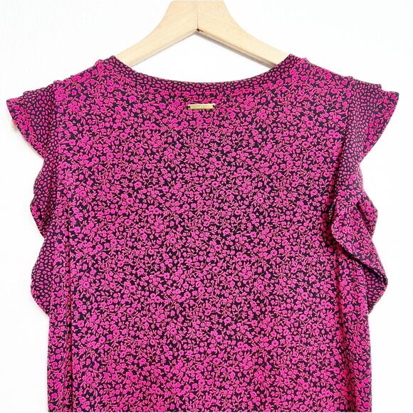 Michael Michael Kors Floral Red Pink Black Women Dress Size Medium - Picture 3 of 10